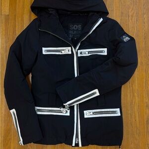 SOS Sportswear of Sweden Women’s Black Ski Jacket with White Accents